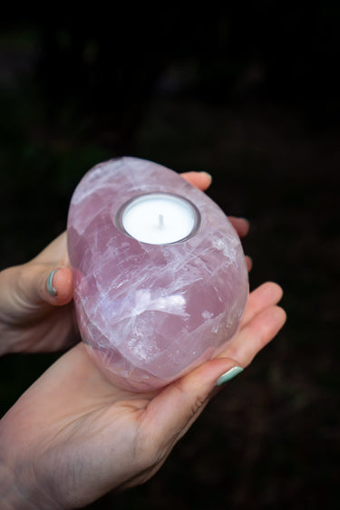 Rose Quartz Candle Holder